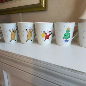 Holiday coffee cups, set of 6. By Merry Brite, new